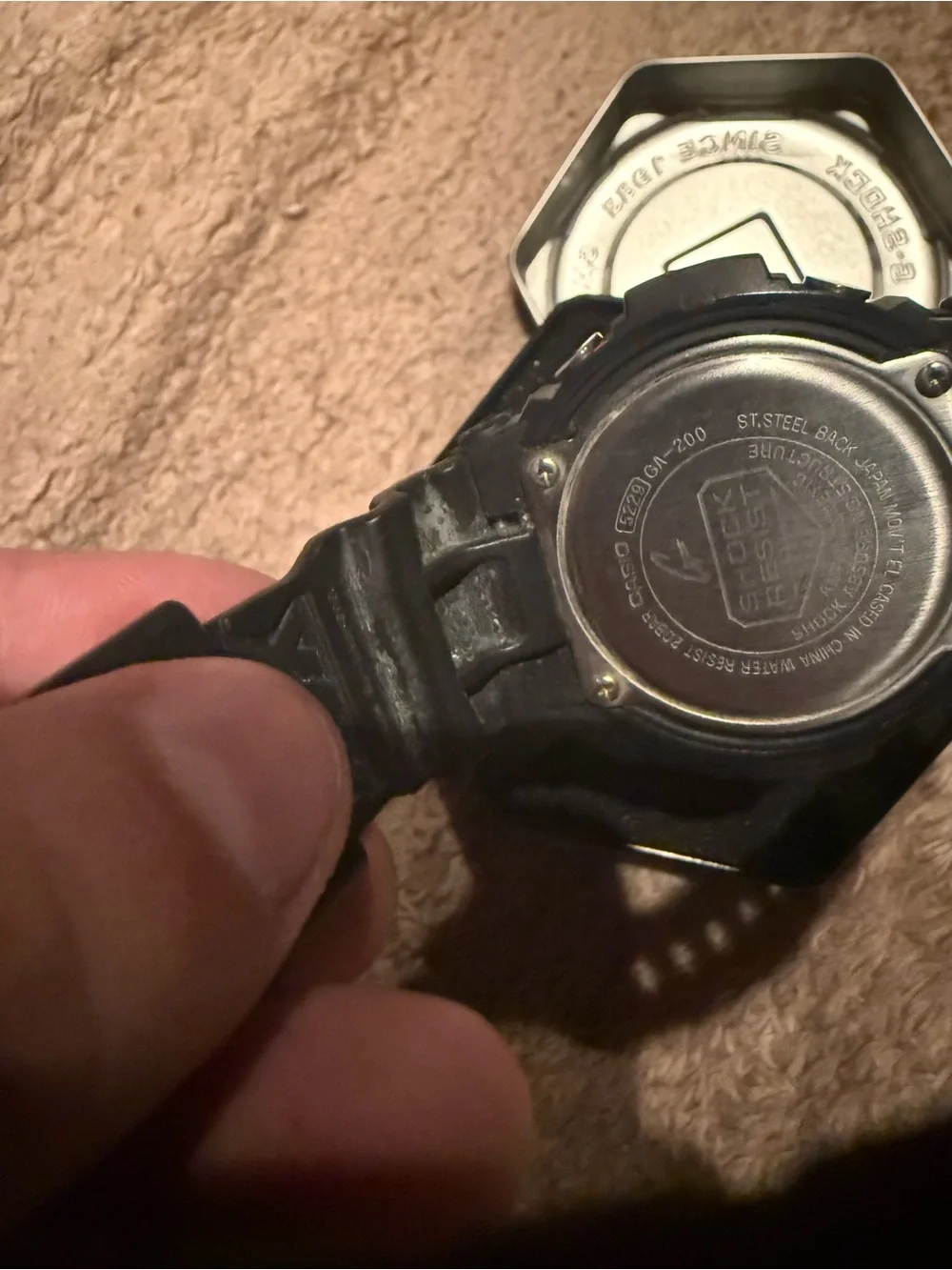 Casio G-Shock Black Grey Steel Metal Red Accents 5229 Watch